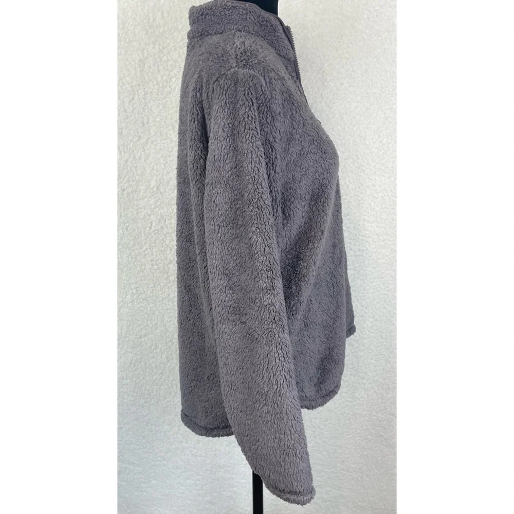 (NWT) H&M • Dusty Purple Quarter-Zip Sherpa Fleece Jacket, M - Picture 7 of 12